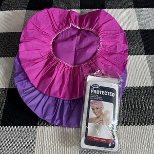 Vtg 2006 GOODY Shower Cap Bonnet Hair Cover Pink And Purple NOS